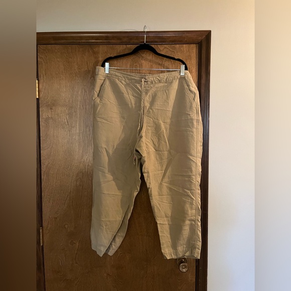 J. Crew Pants & Jumpsuits J Crew Khaki Linen Pants Xxl Poshmark